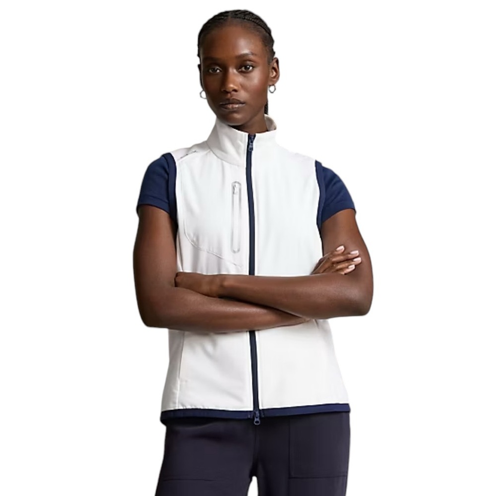 Ralph Lauren RLX Golf Terry Sleeveless Full-Zip Vest, white, NWT, size Large